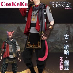 CosKeKe Gurahattiya Cosplay Game Final Fantasy 14 FF14 Costume G’raha Tia Handsome Uniform Halloween Party Role Play Clothing