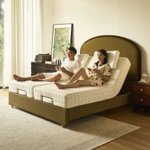 Adjustable Double Size Massage Metal Wireless Remote Control Electric Adjustable Bed With Head And Foot Function