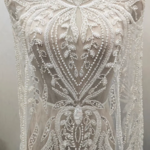 Ornate Full Beaded Lace Beautiful Pattern With Heavy Beaded and Sparkling Sequins Bridal Wedding Dress Lace