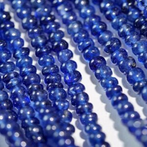 LOOSE BEADS blue Kyanite roundelle 2.5-5mm Wholesale for DIY  jewelry necklace 38cm