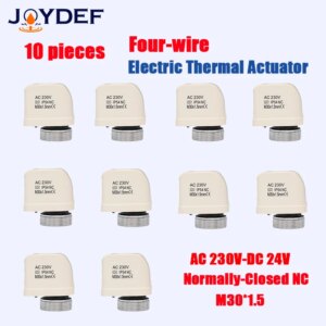 (10 pieces)4 Wires 230V Thermal Actuator (Zone Valve) for hydronic Water/Glycol pex Radiant Floor Manifold