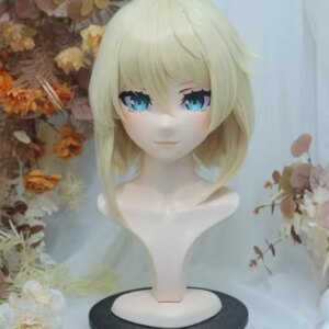 (NFD-25-14)Customize Full Head With Lock Crossdress Doll Female/Girl Japanese Anime Cartoon Character Kig Cosplay Kigurumi Mask