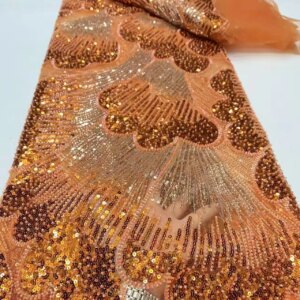 Luxury African Sequins Beaded Lace Fabric 2025 High-Quality Nigerian Wedding Bridal Embroidery French Tulle for Groom Sewing