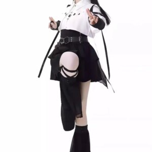 Niche Designer Chinese Retro Shirt High Waist Tiered Dress Suit