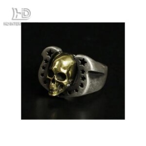 Inlaid Rings – Inlaid Skull Rings – Gothic Rings – Horseshoe Inlaid Rings – Combination Jewelry – Fashion Rings for Men