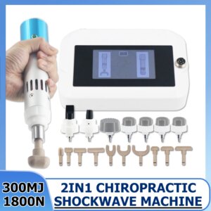 300MJ Shockwave Therapy Machine 2In1 Chiropractic Adjustment Tool With 17 Heads Massage Relief Fatigue Relax Spine Corrected Gun