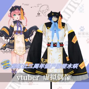 COS-HoHo Anime Vtuber Nijisanji Sasaki Saku 3rd Anniversary Zombie Game Suit Lovely Uniform Cosplay Costume Halloween Outfit