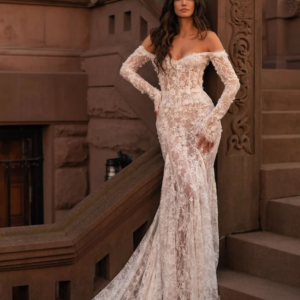 Customized Long Sleeve Lace Mermaid Wedding Dress 2025 Tulle Appliqued Floor Length Bridal Gowns vestidos novias boda