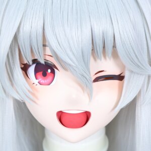 Customize Character Female/Girl Resin Kig Full Head With Lock Anime Cosplay Japanese Anime Kigurumi Mask
