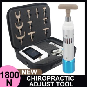 Professional Chiropractic Adjusting Tool Gun Set Spine Therapy Adjust Tool 10 Heads Body Massager 1800N