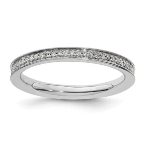 Sterling Silver Stackable Expressions Diamonds Polished Ring