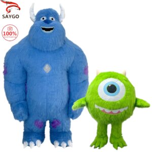 SAYGO Inflatable Blue Monsters Costumes Mascot Adult Halloween Cosplay Blow Up Role Play Disfraz Fancy Party Dres for Adult