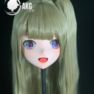 (AL58)Customize Character Female/Girl Resin Full/Half Head With Lock Anime Cosplay Japanese Animego Kigurumi Mask