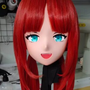 (GLb0319)Customize Character Female Girl Resin Half Head Crossdress Cosplay Japanese Anime Role Kigurumi Mask With Eyes And Wig