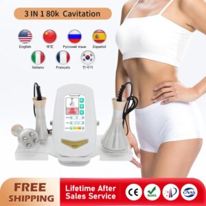 80K Cavitation 3 IN 1 Body Slimming Beauty Machine Weight Loss Skin Lifting Tighten Anti-wrinkle Massager Home Health Portable