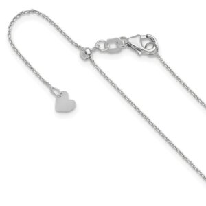 14K White Gold Adjustable 1mm D C Cable Chain