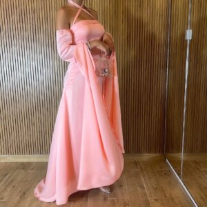 Customized Delicate Mermaid Halter Off The Shoulder Evening Dresses Elegant Satin Zipper Back Vestido De Festa Vestido