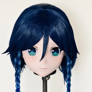 Customize Character Female/Girl Resin Kig Full Head With Lock Anime Cosplay Japanese Anime Kigurumi Mask