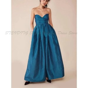 Exquisite Evening Dresses Women Formal Strapless Sleeveless Floor Length High Quality Fit Banquet Prom Wedding Male Female Gowns