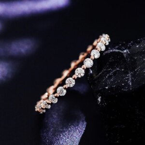 Provence 10K/14K gold rings full lab diamond eternity band for women engagement wedding rings custom promise gifts Anniversary