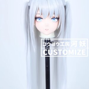C-58-69 Customize Full Head Resin Cartoon Cosplay Japanese Character Anime Role Play Crossdress Kigurumi Mask With Back Shell