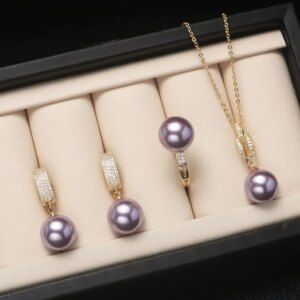 New Dubai European Freshwater Pearl Necklace, Earrings, Rings, Couple Wedding Party Gifts, Jewelry Set for Lovers YY10619