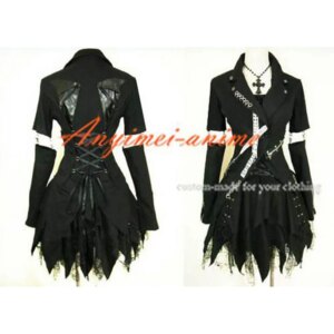 fondcosplay tripp Fashion Hiphop Gothic Lolita Punk Fashion black cotton Jacket Dress Cosplay Costume CD/TV[CK485]