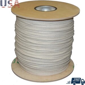Cotton Sash Cord 14in Buffalo Cotton Clothesline Rope 1200ft Synthetic Core Low Stretch All Purpose Utility Line 160lbs Capacity