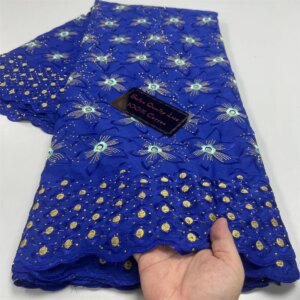 swiss lace fabric 2024 high quality Blue lace fabric nigerian fabric 5yrds tissu africain femme africa lace fabric for party