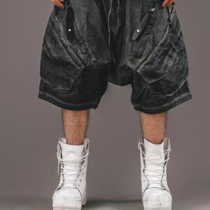 Industrial Style WasteLand Loose Summer Low-Grade Three-Dimensional Multi-Pocket 7-Point Pants Overalls Large Size Men’s Shorts
