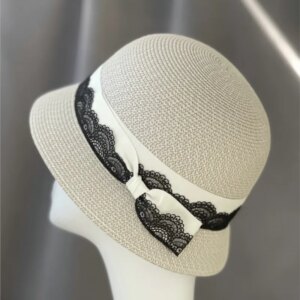Spring summer hat Lady fisherman bucket Elegant lace fashion shade sunscreen holiday show face small