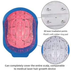 Red Light Therapy Hat for Hair Growth 80 Bead Lights Anti Hair Loss LED 650nm Light Therapy Laser Helmet for Hair Growth