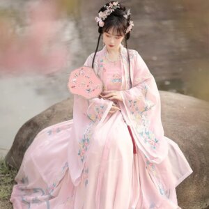 Hanfu female four-piece waist skirt red heavy industry embroidery ancient costume Xianqi elegant
