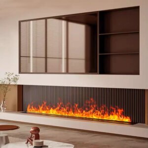 Smart atomized fireplace simulated flame European style home decoration living room entrance water vapor fireplace humidifier