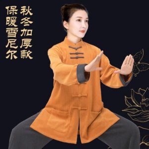 Tai Ji Suit Martial Arts Women’s New Improved Style Eight-Section Brocade Exercise Clothing Men’s Winter Thickened Cotton Linen