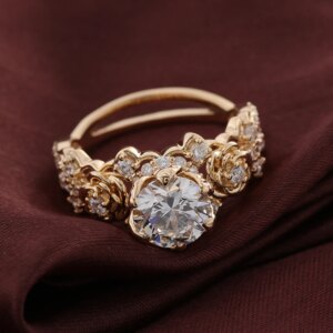 Provence 2ct Luxury Ring 18KGold IGI EF/VS Lab Grown Diamonds Ring Rose flower bands Wedding Engagement Personalized Custom