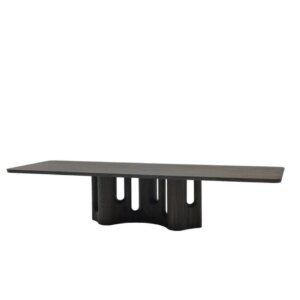 Minimalist black wood dining table office table solid wood dining chairs wabi-sabi nordic design modern dining room set