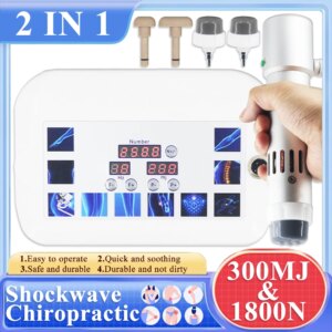 Shockwave Therapy Machine 300MJ For ED Treatment Relief Shoulder And Neck Pain Chiropractic Correction Gun New 2 In 1 Massager