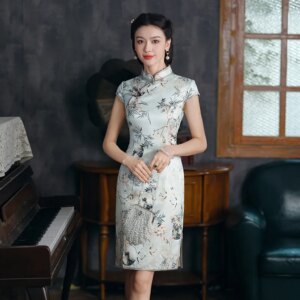 High Quality High-Grade Cheongsam Qipao Skirt Women’s Retro Improved Real Silk Dress