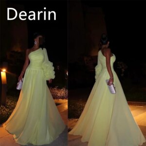 Customized Evening Dress Prom Gown Party Occasion Women YPMWZX One Shoulder A-line Floor Length Skirts Draped Bespoke D