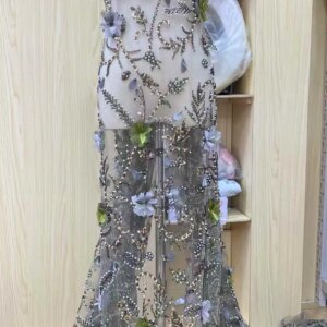 2025 Luxury African Lace Fabric High Quality Groom Embroidered 3D Flower Lace Sequins Tulle Lace For Sewing Wedding Party Dress