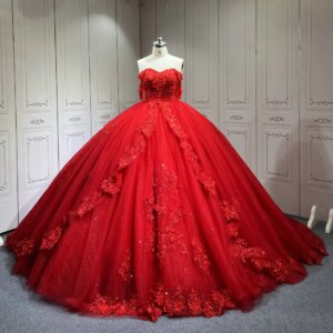 Custom Made Red Quince Dress Off Shoulder Flowers Vestidos De 15 Anos 2025 Ball Gown Princess Dress Floor Length