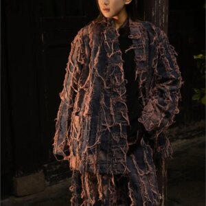 Pound dirty wash made old cut floral Chinese style robe