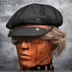 Niche Designer Handmade Amekaji Wear Retro Octagonal Hat Men’s Distressed Painter Cap Artistic Women’s Peaked Cap
