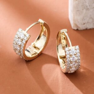 Provence 10K Yellow Gold Moissanite Hoop Earrings for Women Round Cut D Color Women’s Stud Earrings Huggies Earrings