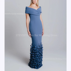Slim Mermaid Women Prom Dresses Off The Shouler Sleeveless Floor-Length Special Party Formal Evening Red Carpet Customized Gown