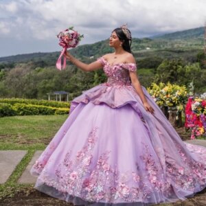 Customized Shiny Purple Off Shoulder Quinceanera Dres sequin applique Lace 3D flower Lace vestidos de 15 Quinceanera