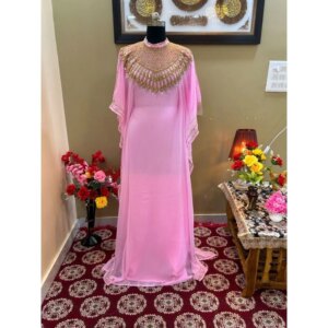 SALE Pink Wedding Dresses Moroccan Dubai Kaftans Abaya Very Fancy Long Gown