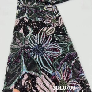 Hoh Sequence Lace Fabric Swiss Nigerian Net Lace 2025 High Quality Green Embroidered Fabric 5 Yards Fabric New In Dresses Sewing