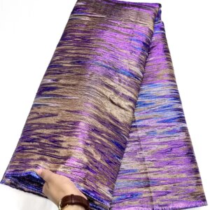 African Brocade Purple Lace Fabric 2024 High Quality Embroidery Net Lace French Gilding Lace Fabric For Wedding Dress Party